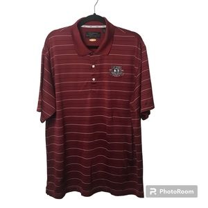 2010 U.S. Open Pebble Beach Greg Norman red striped short sleeve polo shirt. XL